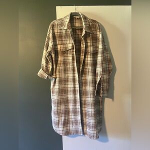 Over sized brown plaid jacket